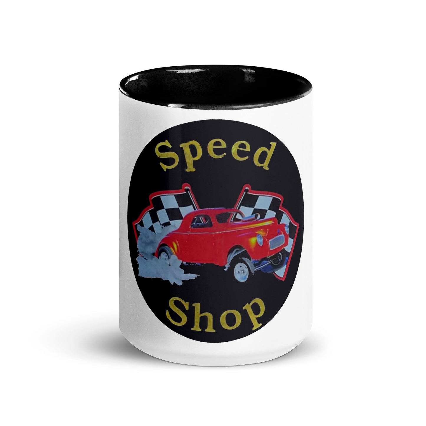 Retro Speed Shop Tin Style Mug with Color Inside