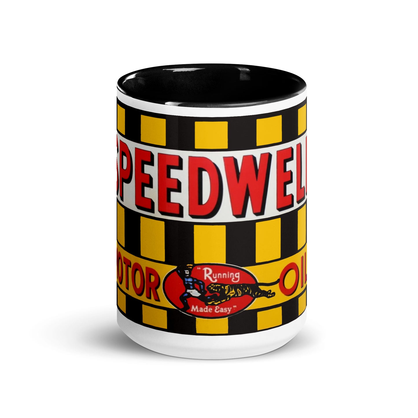 Retro Speedway Tin Syle Mug with Color Inside