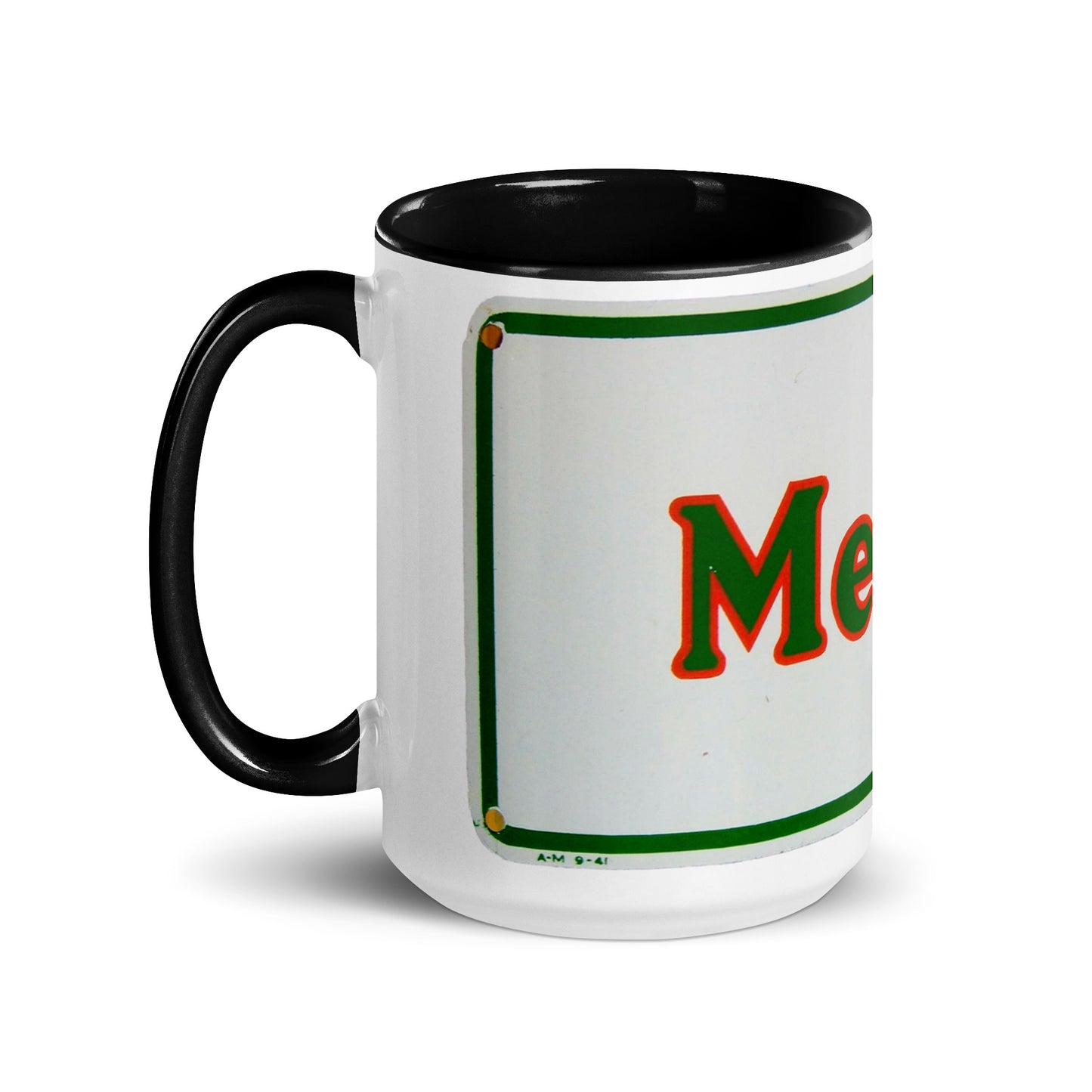 Retro Metro Tin Style Mug with Color Inside