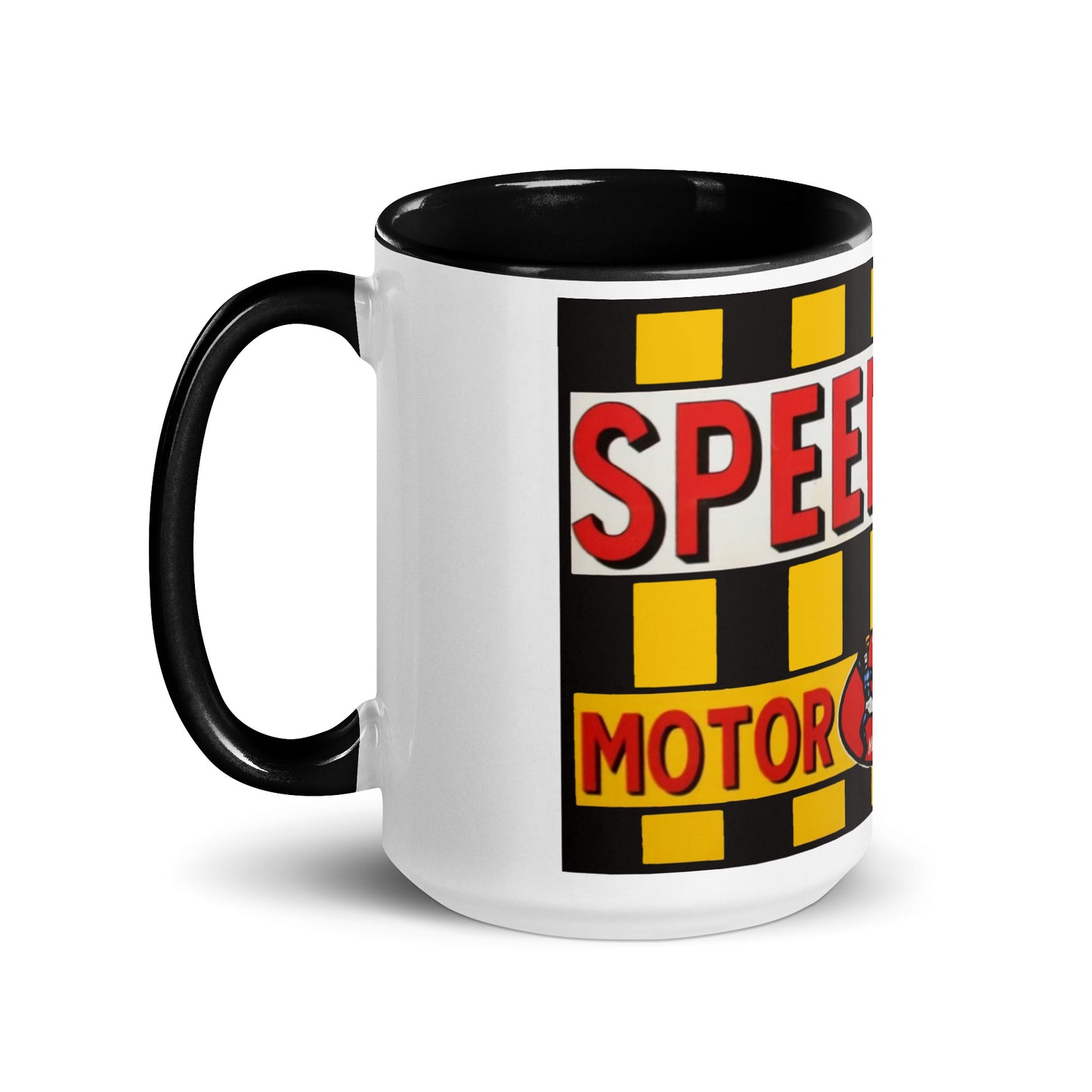 Retro Speedway Tin Syle Mug with Color Inside