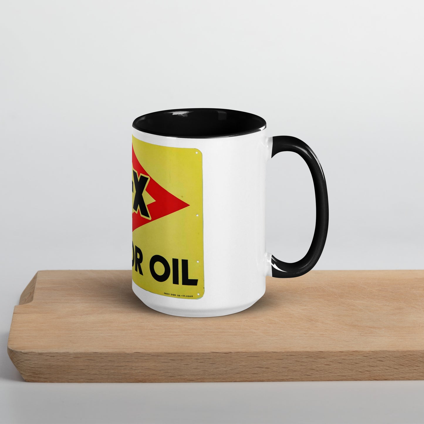 DX Oil Vintage Sign Style Mug with Color Inside