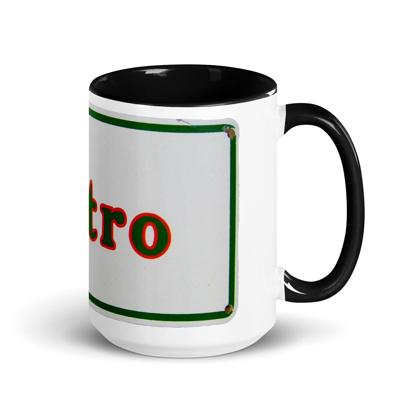 Retro Metro Tin Style Mug with Color Inside