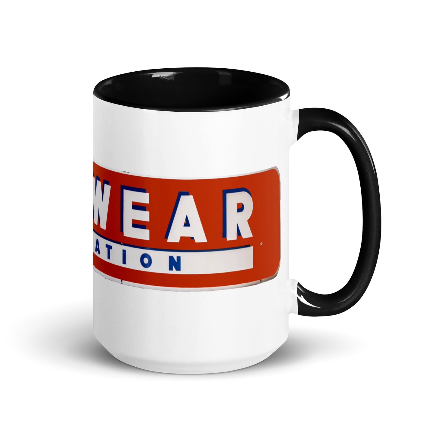 Retro Stop Wear Lube Painted Sign Mug with Color Inside