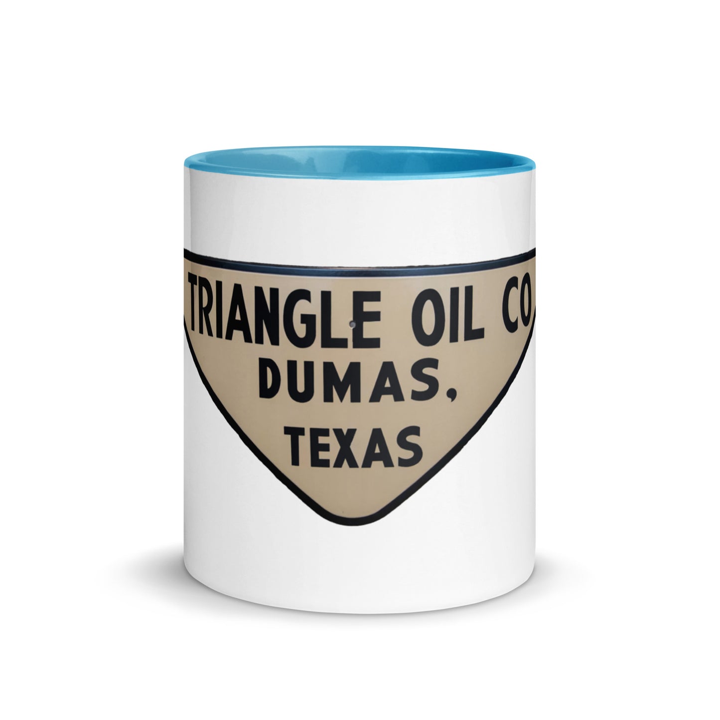 Retro Triangle Oil Company Tin Style Mug with Color Inside