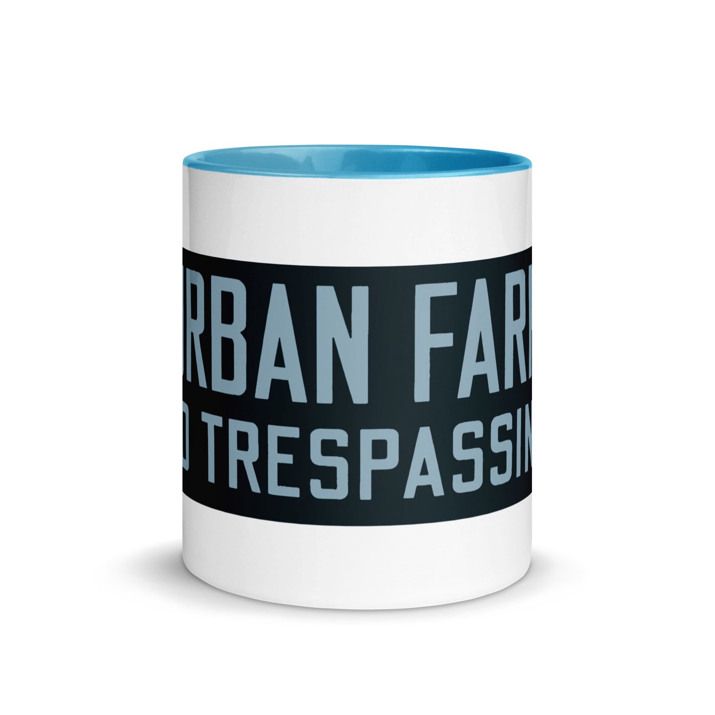 Retro Urban Farm Sign Porcelain Style Mug with Color Inside