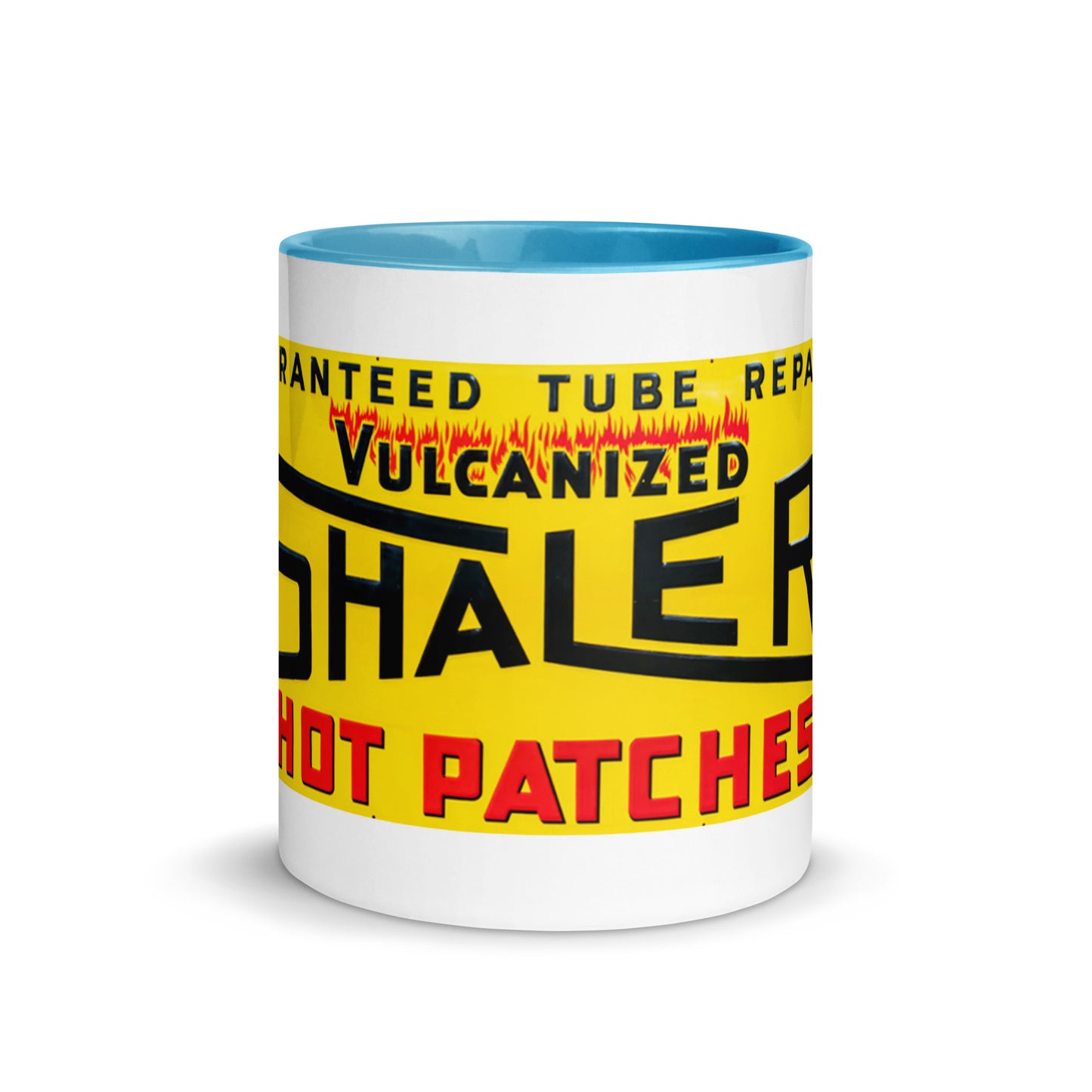 Retro Hot Oil Patch Sign Mug with Color Inside