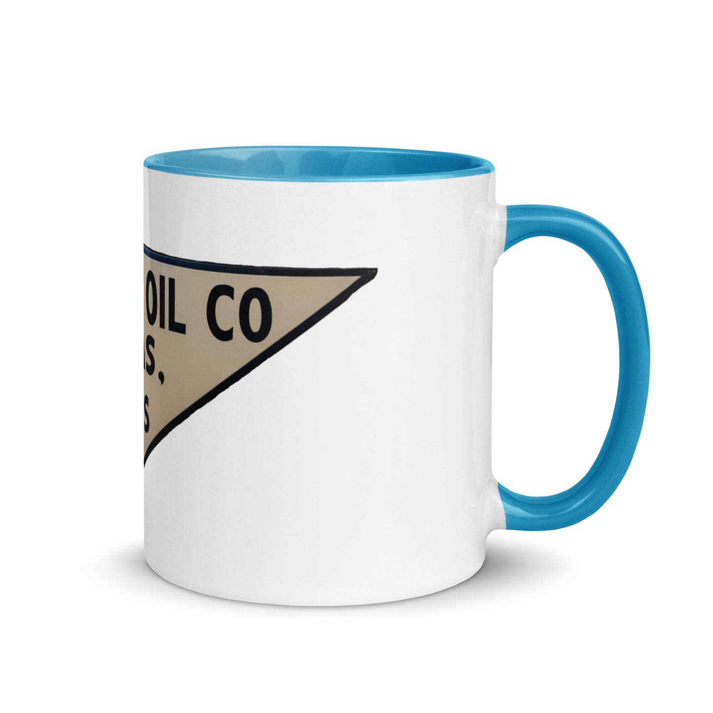 Retro Triangle Oil Company Tin Style Mug with Color Inside