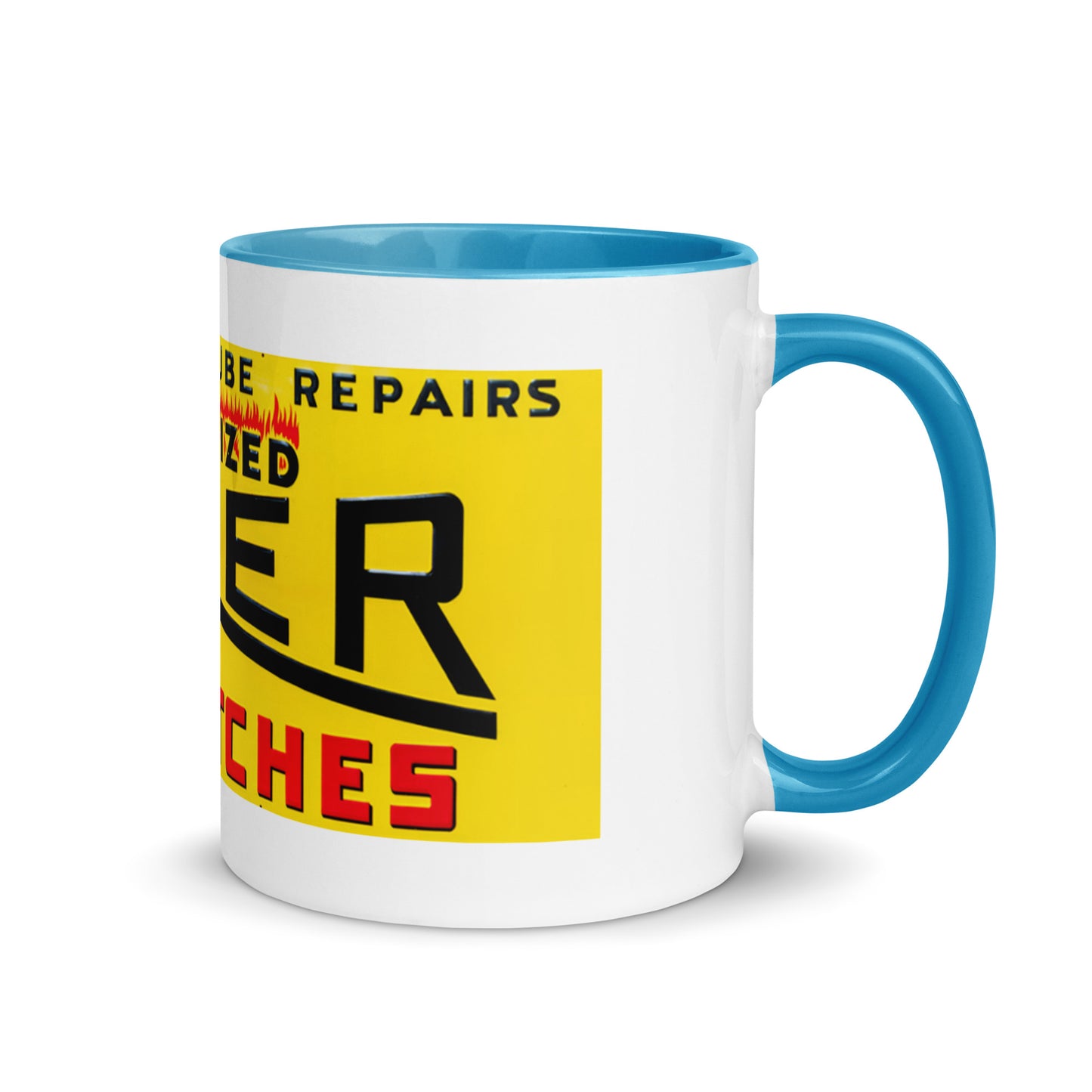 Retro Hot Oil Patch Sign Mug with Color Inside