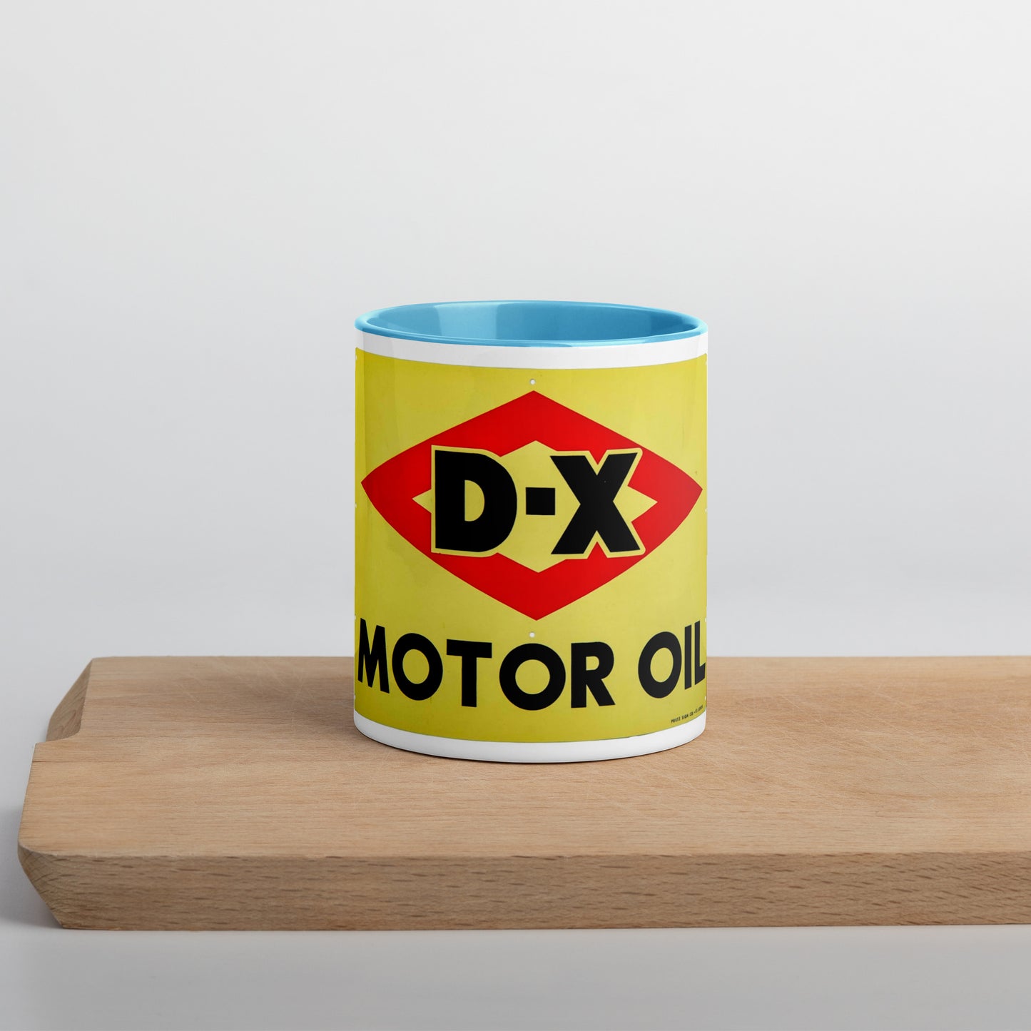 DX Oil Vintage Sign Style Mug with Color Inside