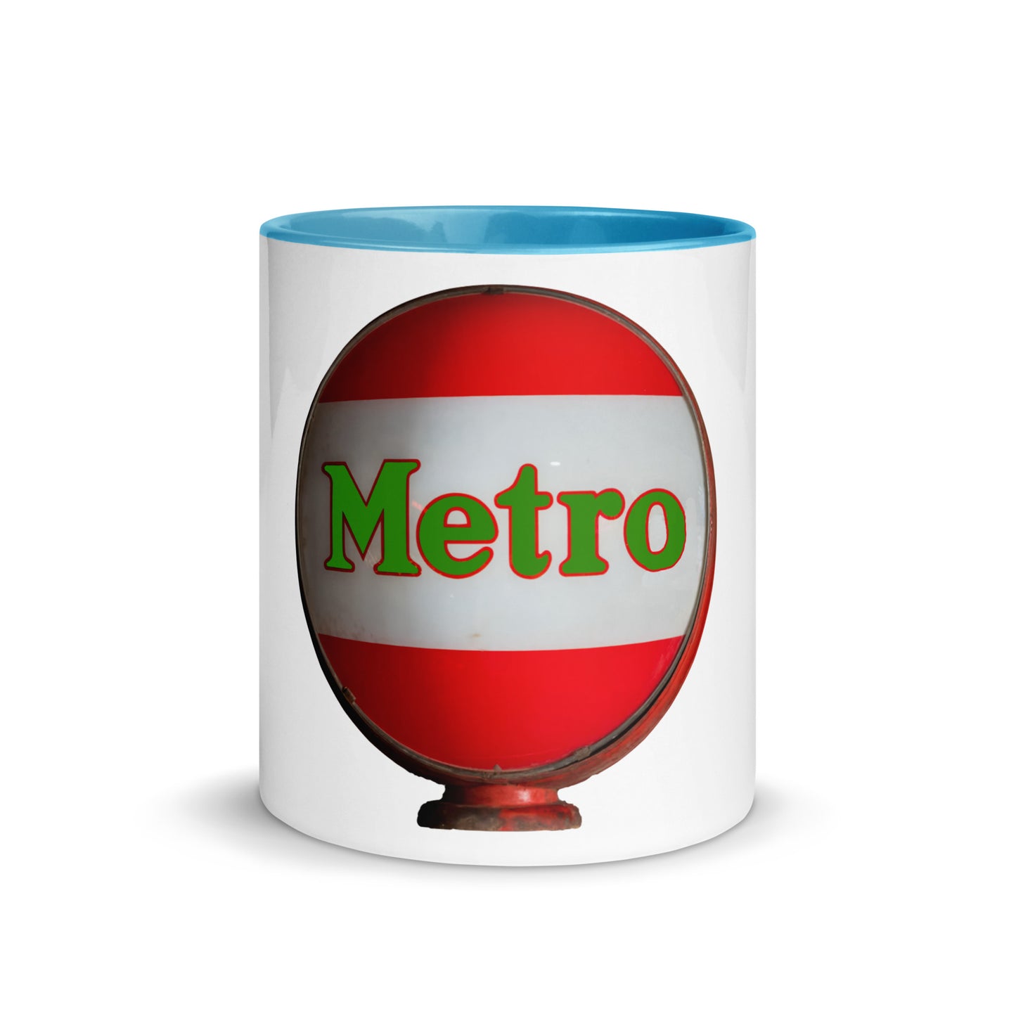 Retro Metro Globe Style Mug with Color Inside