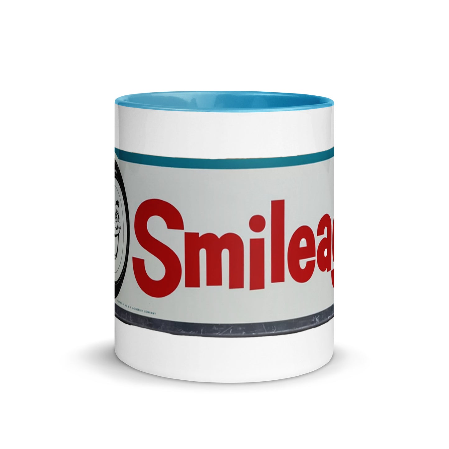 Retro Smileage Tire Sign Mug with Color Inside