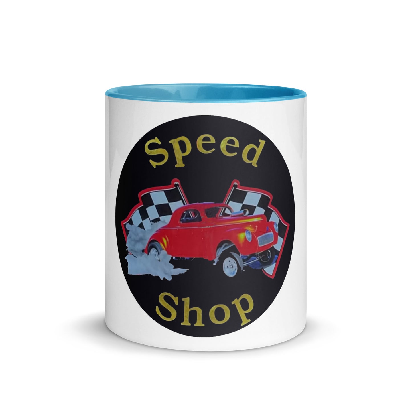 Retro Speed Shop Tin Style Mug with Color Inside