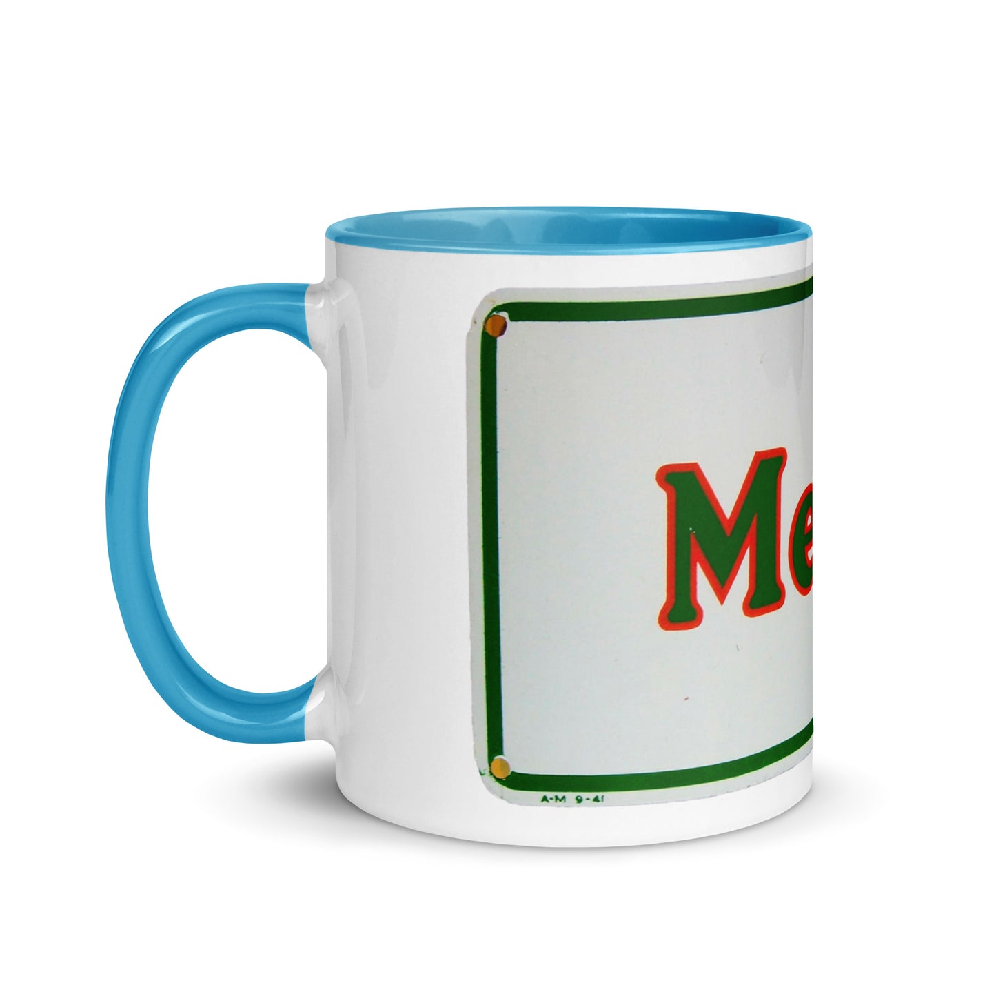 Retro Metro Tin Style Mug with Color Inside