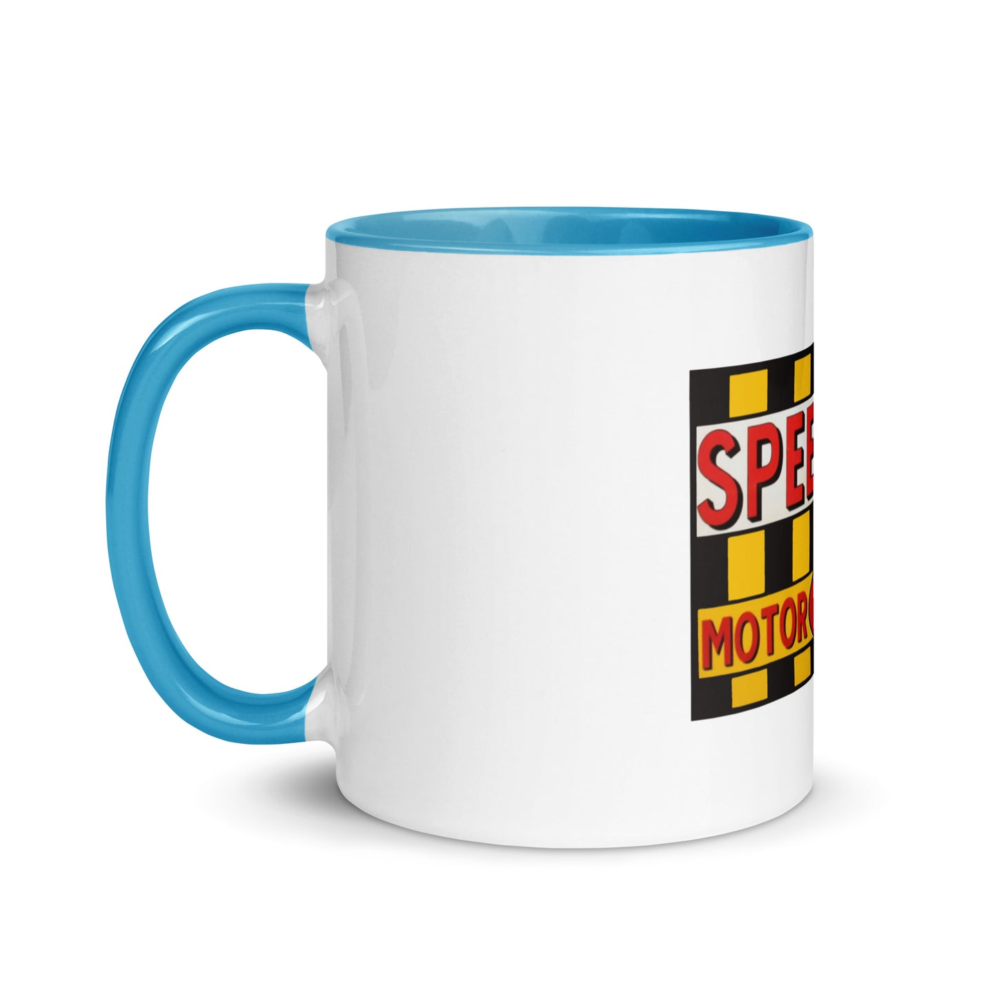 Retro Speedway Tin Syle Mug with Color Inside