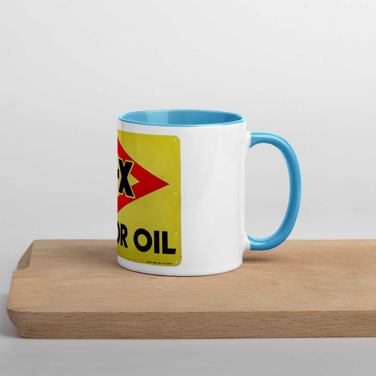 DX Oil Vintage Sign Style Mug with Color Inside