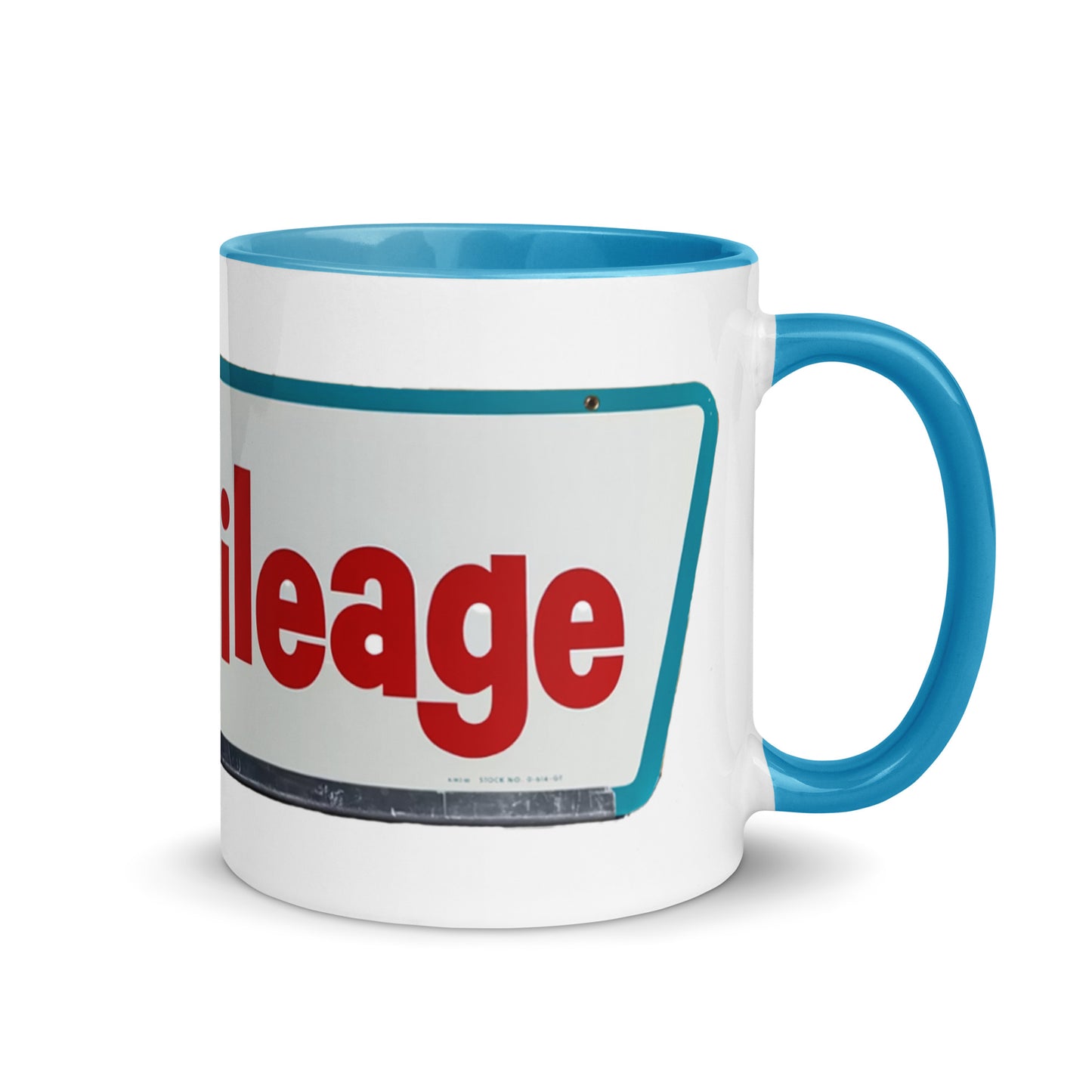 Retro Smileage Tire Sign Mug with Color Inside