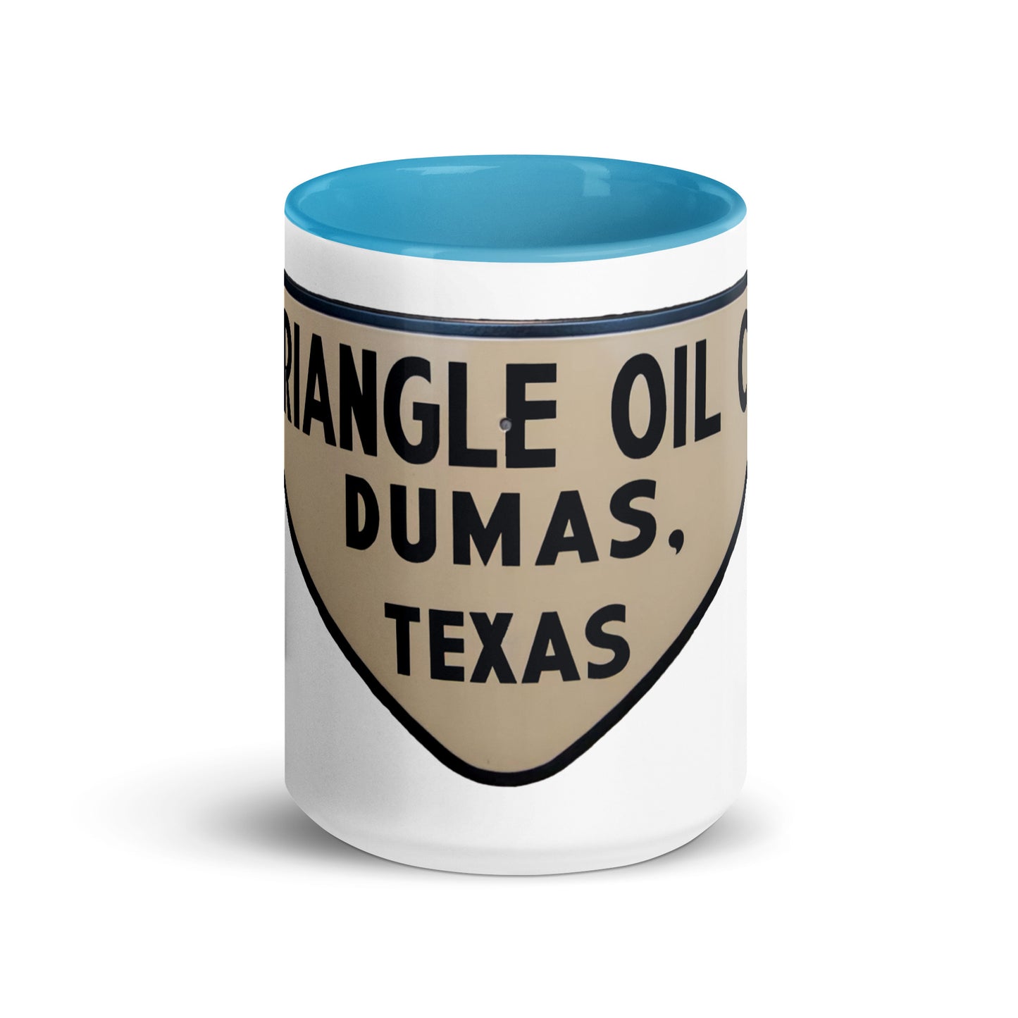 Retro Triangle Oil Company Tin Style Mug with Color Inside