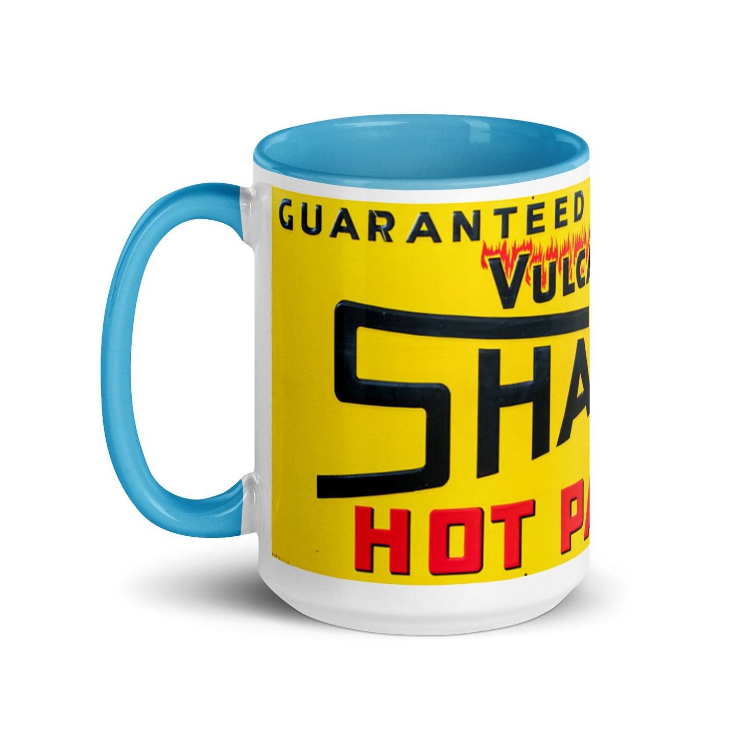 Retro Hot Oil Patch Sign Mug with Color Inside