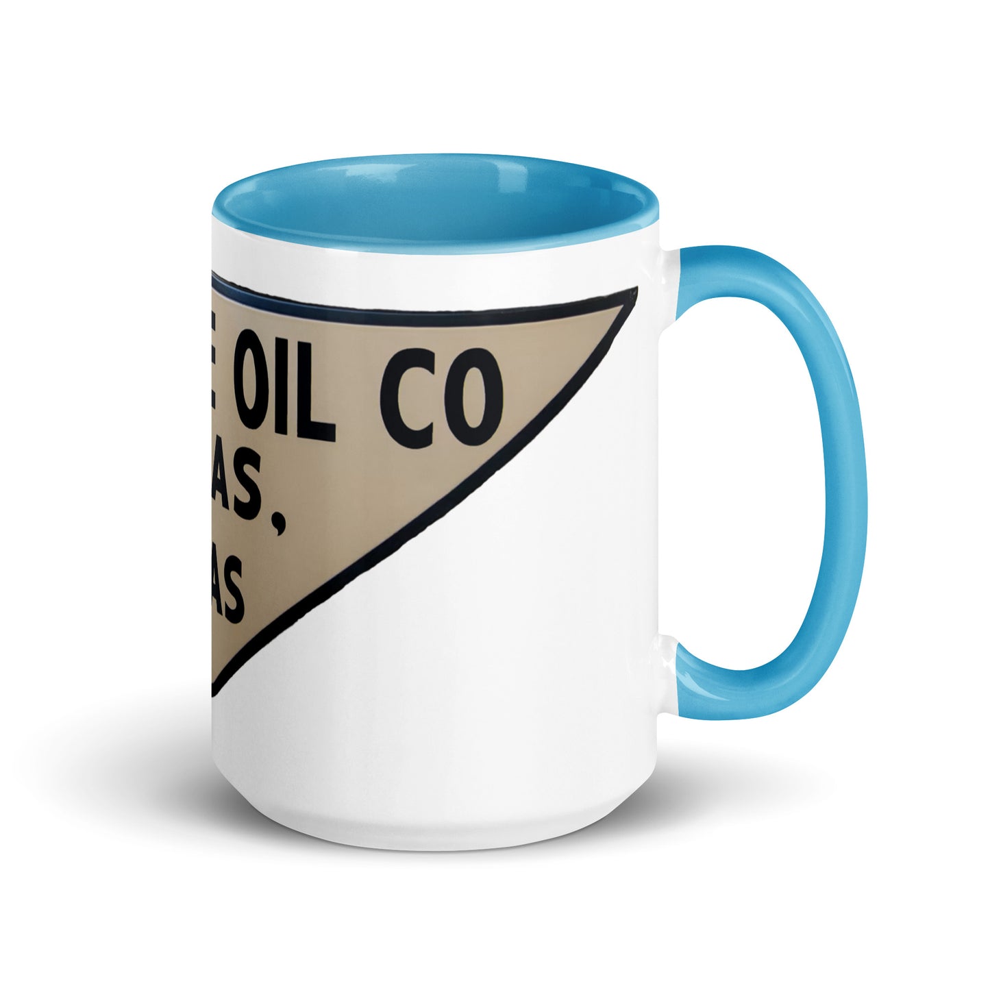 Retro Triangle Oil Company Tin Style Mug with Color Inside