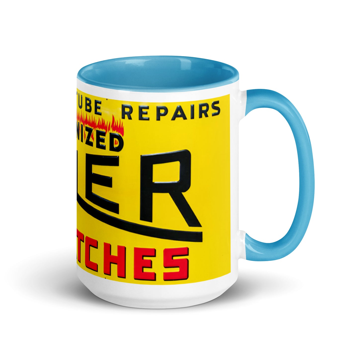 Retro Hot Oil Patch Sign Mug with Color Inside