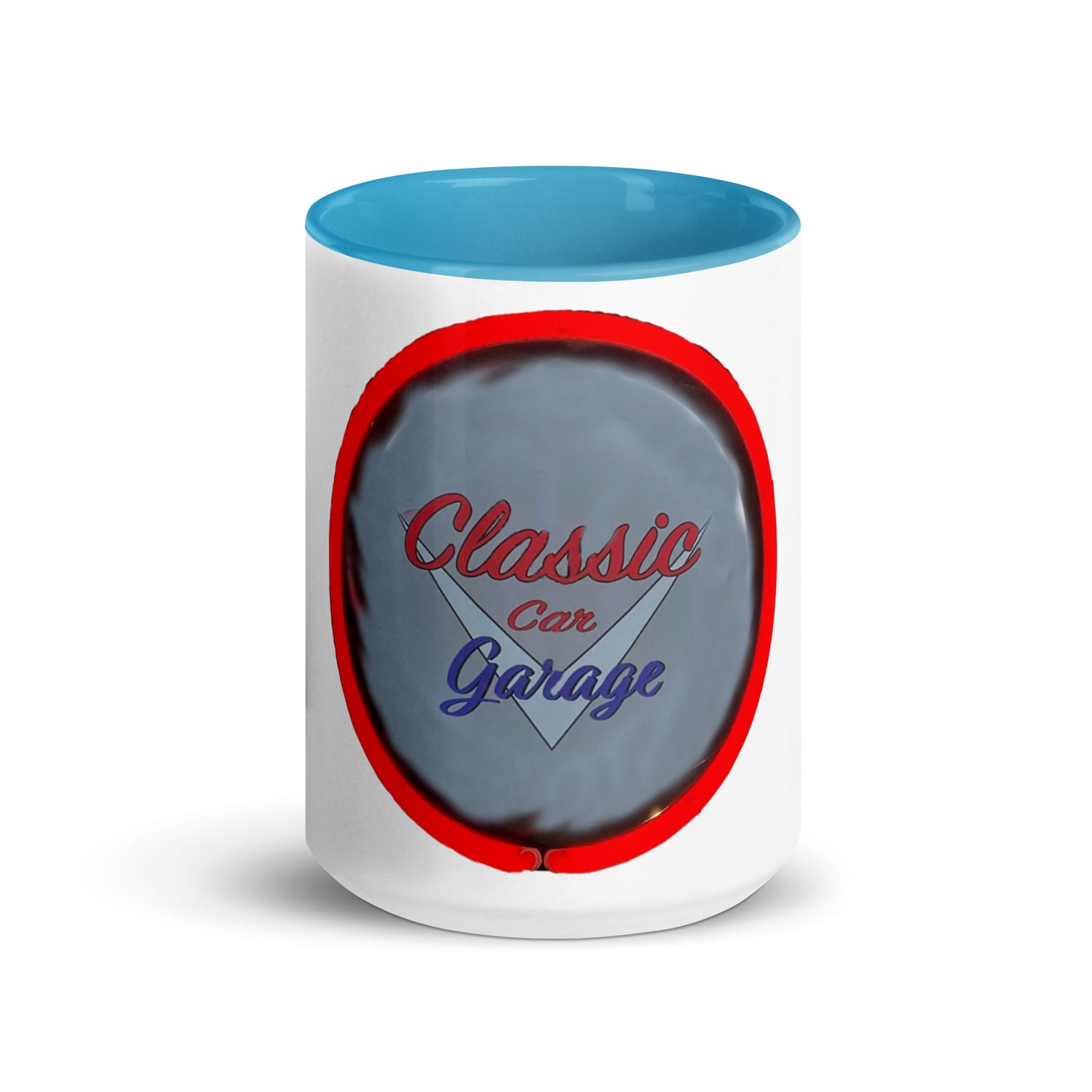 Classic Car Garage Neon Graffiti Style Mug with Color Inside