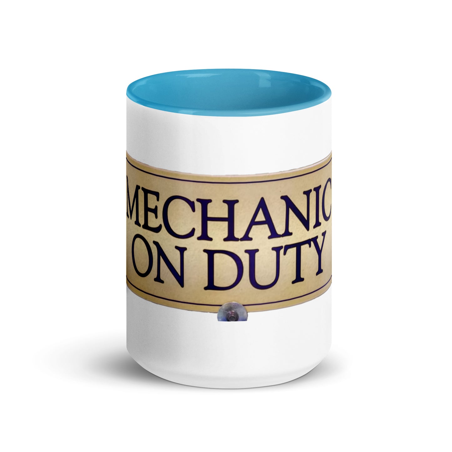 Retro Mechanic On Duty Sign Mug with Color Inside