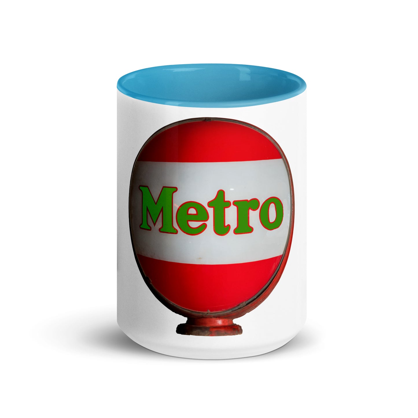 Retro Metro Globe Style Mug with Color Inside