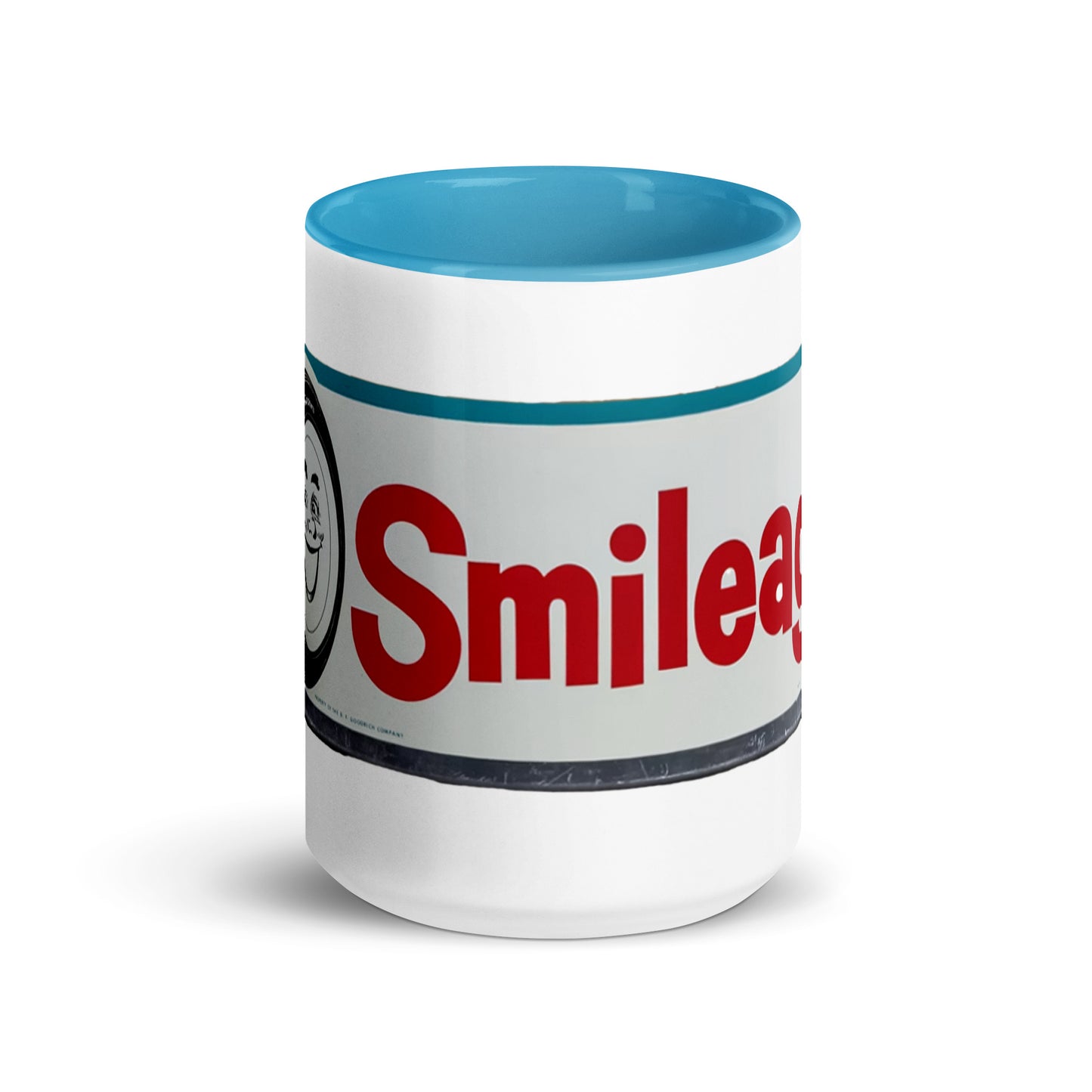 Retro Smileage Tire Sign Mug with Color Inside