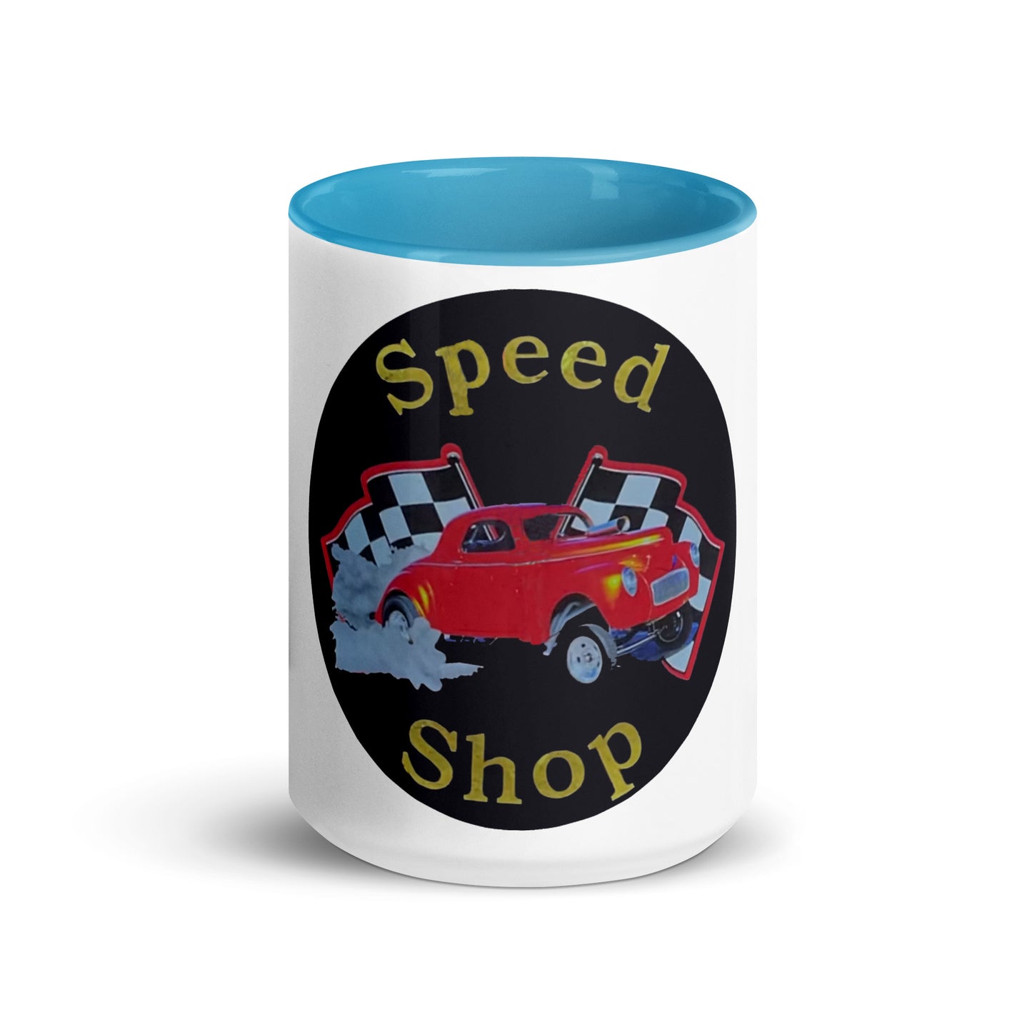 Retro Speed Shop Tin Style Mug with Color Inside