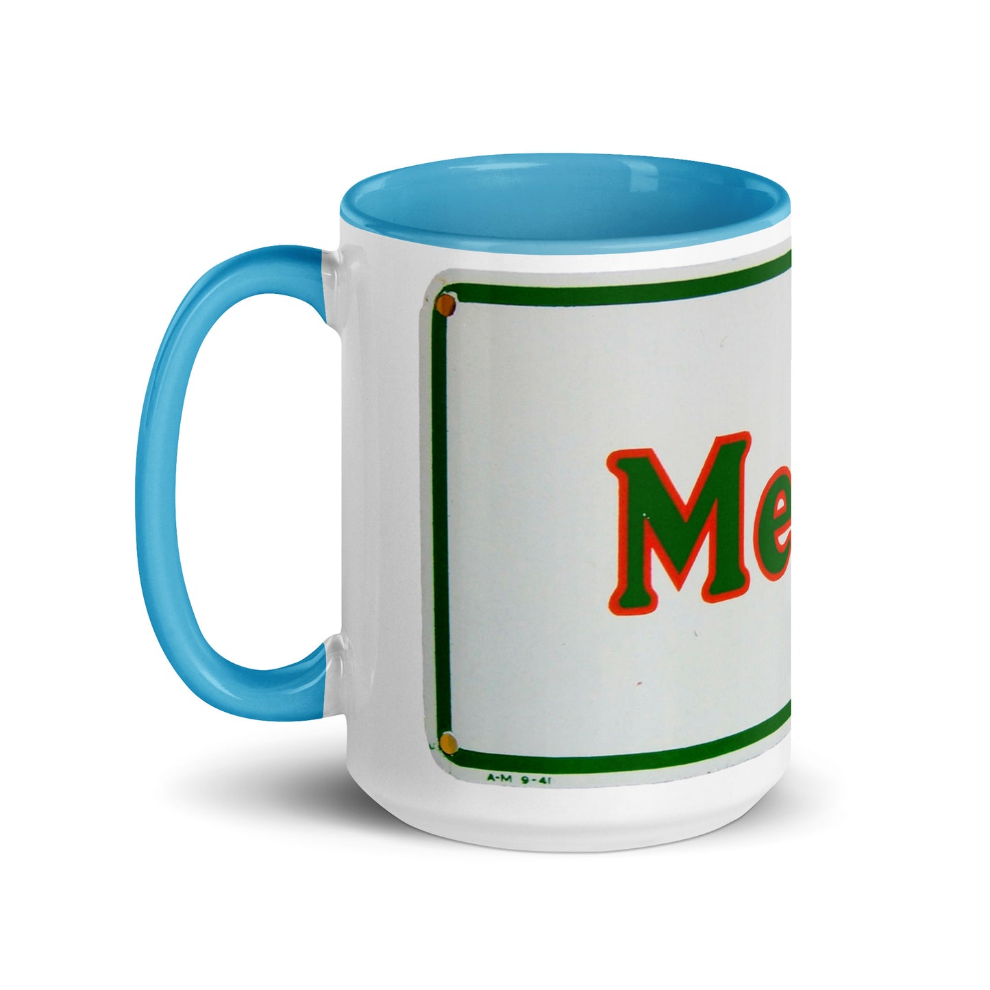 Retro Metro Tin Style Mug with Color Inside