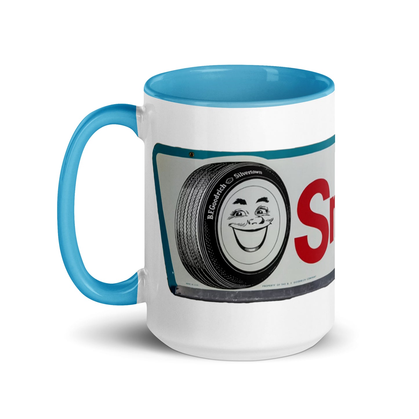 Retro Smileage Tire Sign Mug with Color Inside