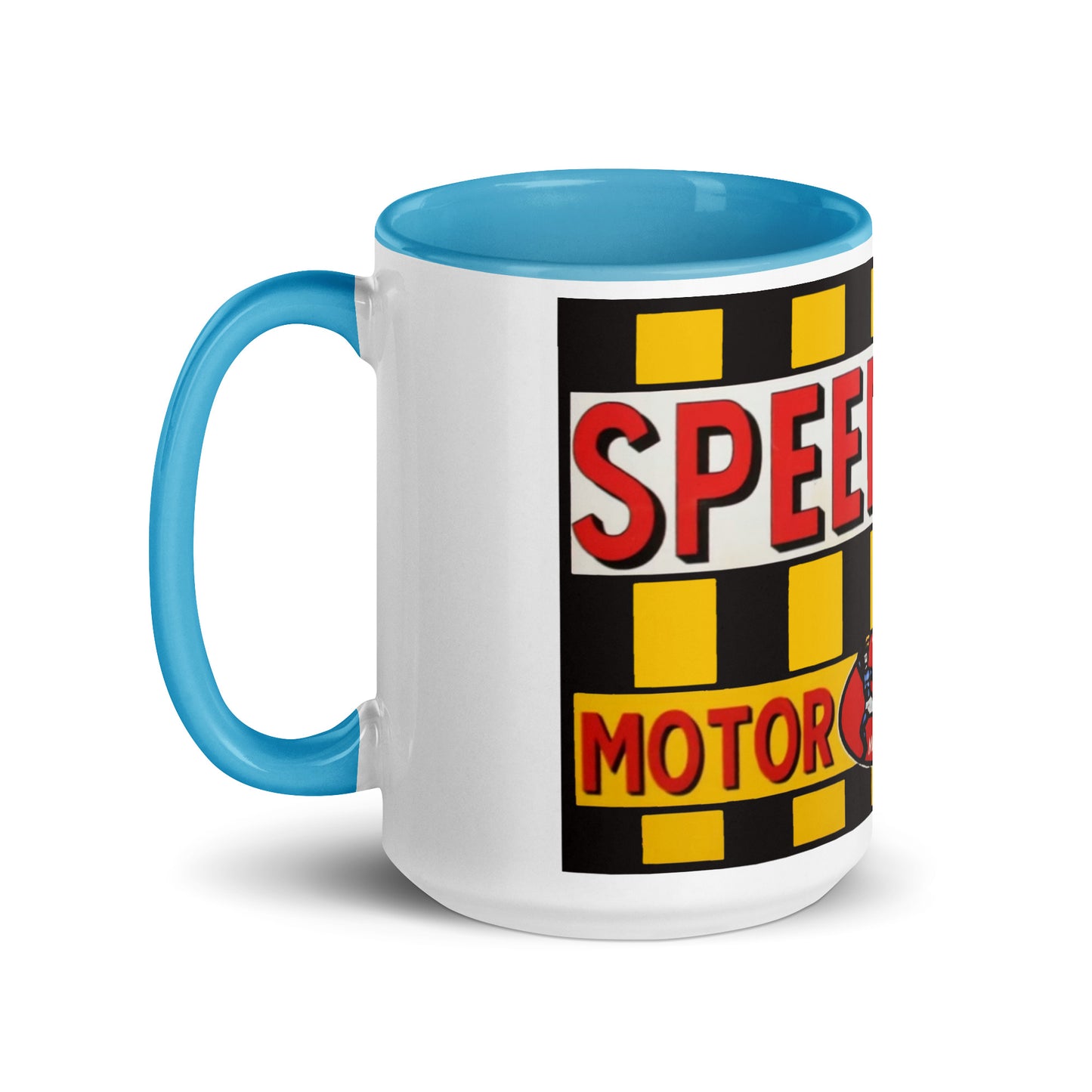 Retro Speedway Tin Syle Mug with Color Inside