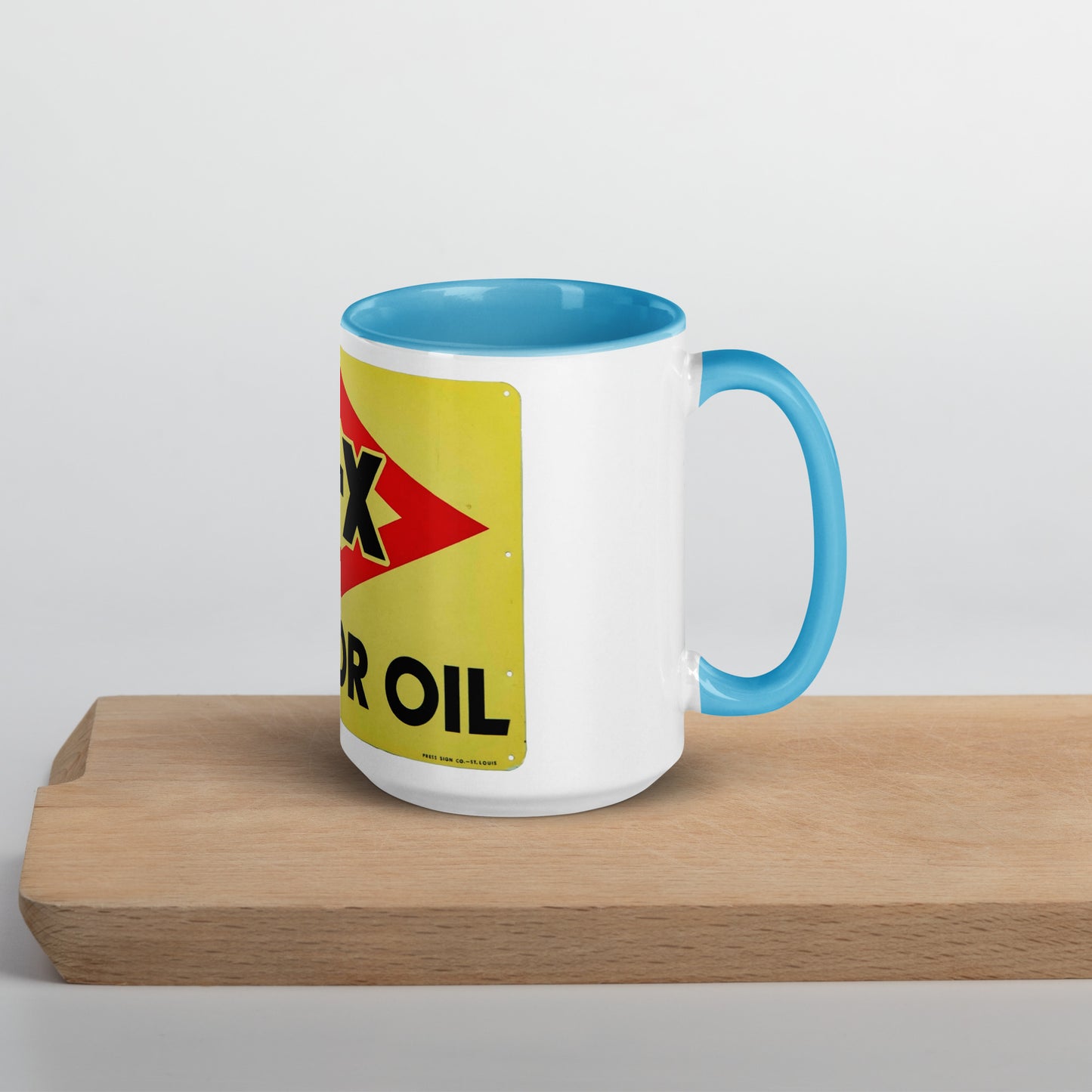 DX Oil Vintage Sign Style Mug with Color Inside