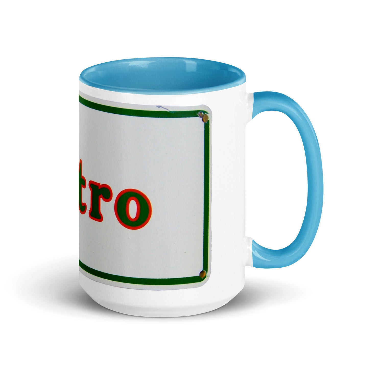 Retro Metro Tin Style Mug with Color Inside