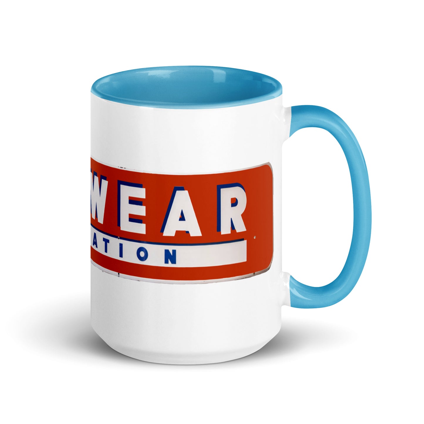 Retro Stop Wear Lube Painted Sign Mug with Color Inside