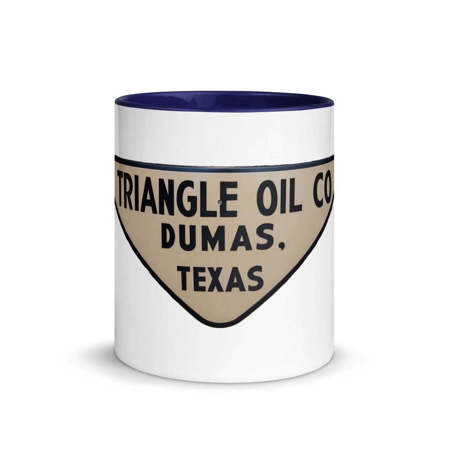 Retro Triangle Oil Company Tin Style Mug with Color Inside