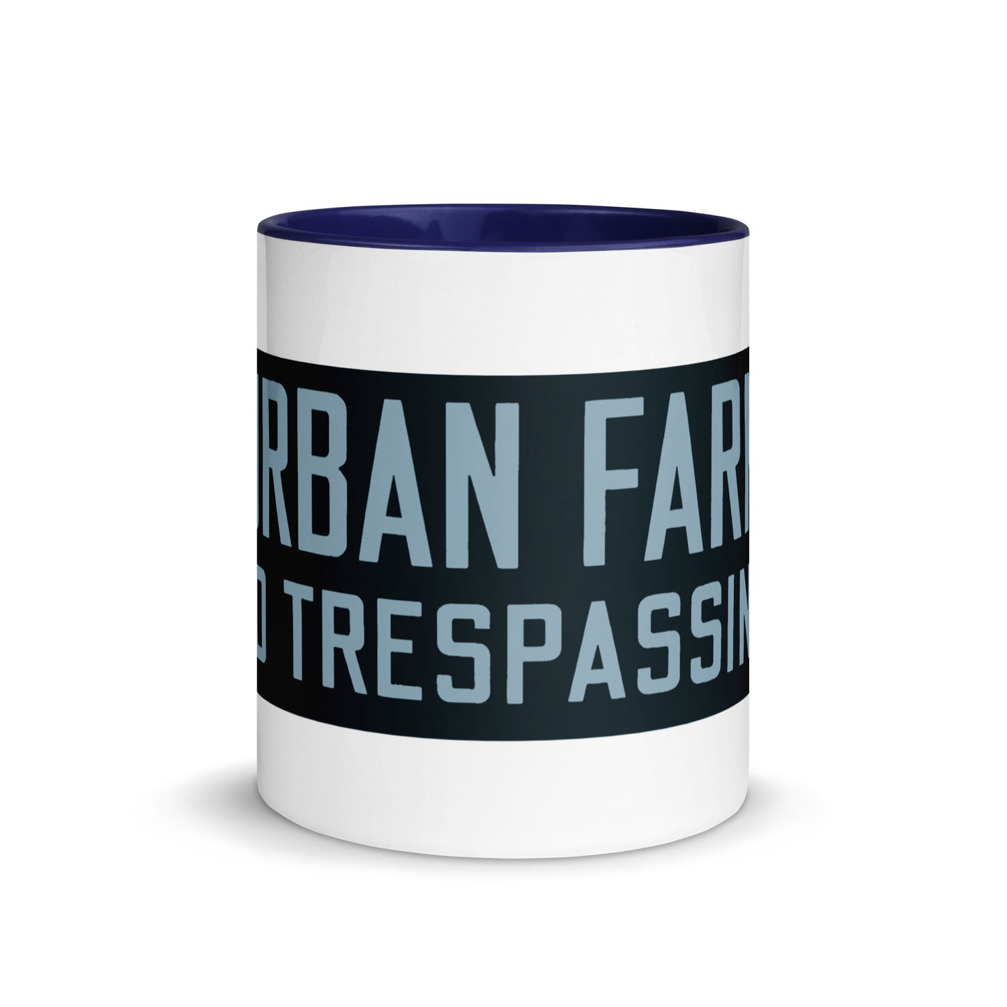 Retro Urban Farm Sign Porcelain Style Mug with Color Inside