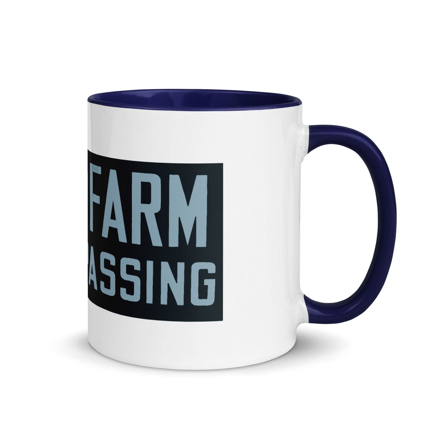 Retro Urban Farm Sign Porcelain Style Mug with Color Inside