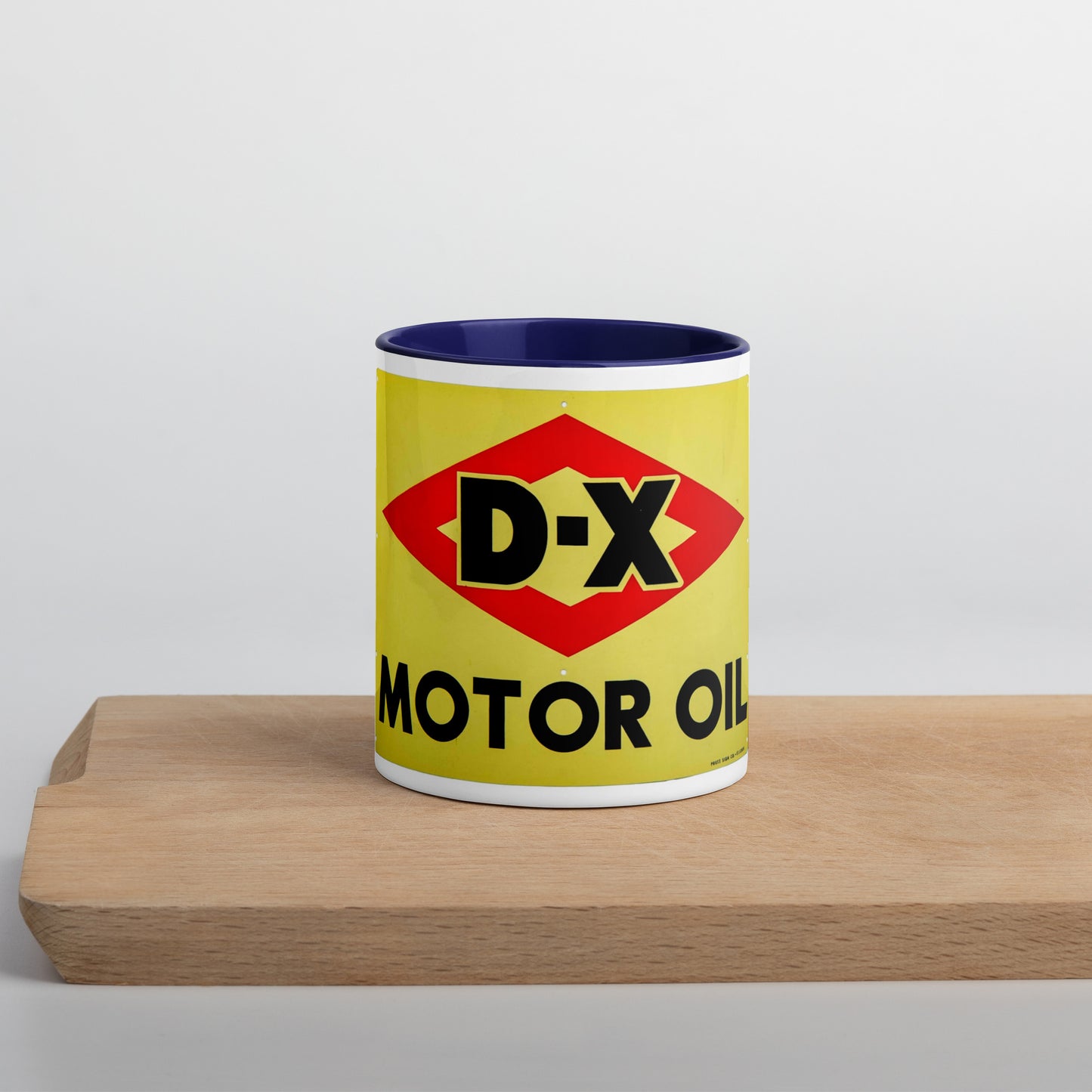DX Oil Vintage Sign Style Mug with Color Inside