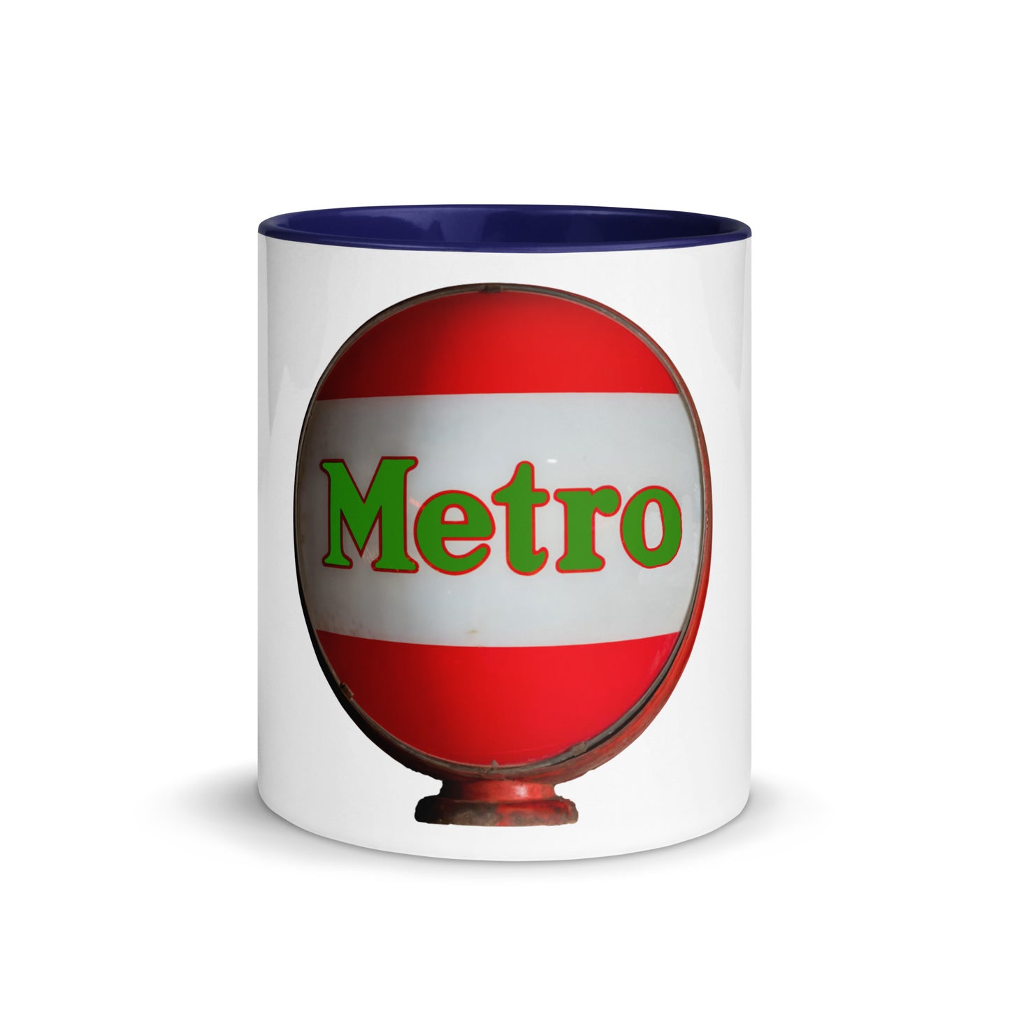 Retro Metro Globe Style Mug with Color Inside