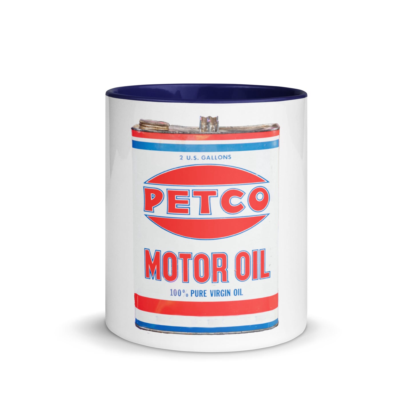 Vintage Petco Oil Can Mug with Color Inside