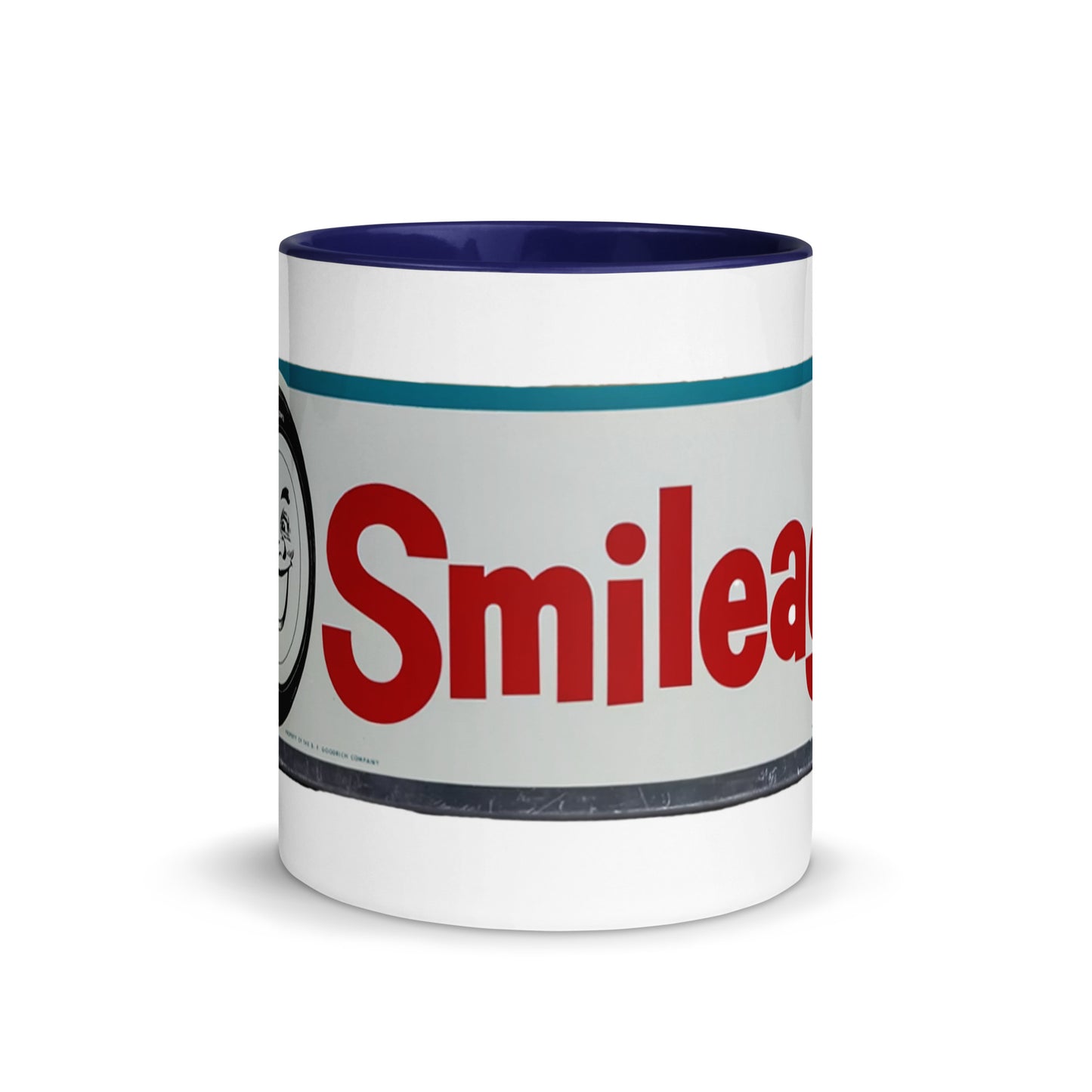 Retro Smileage Tire Sign Mug with Color Inside