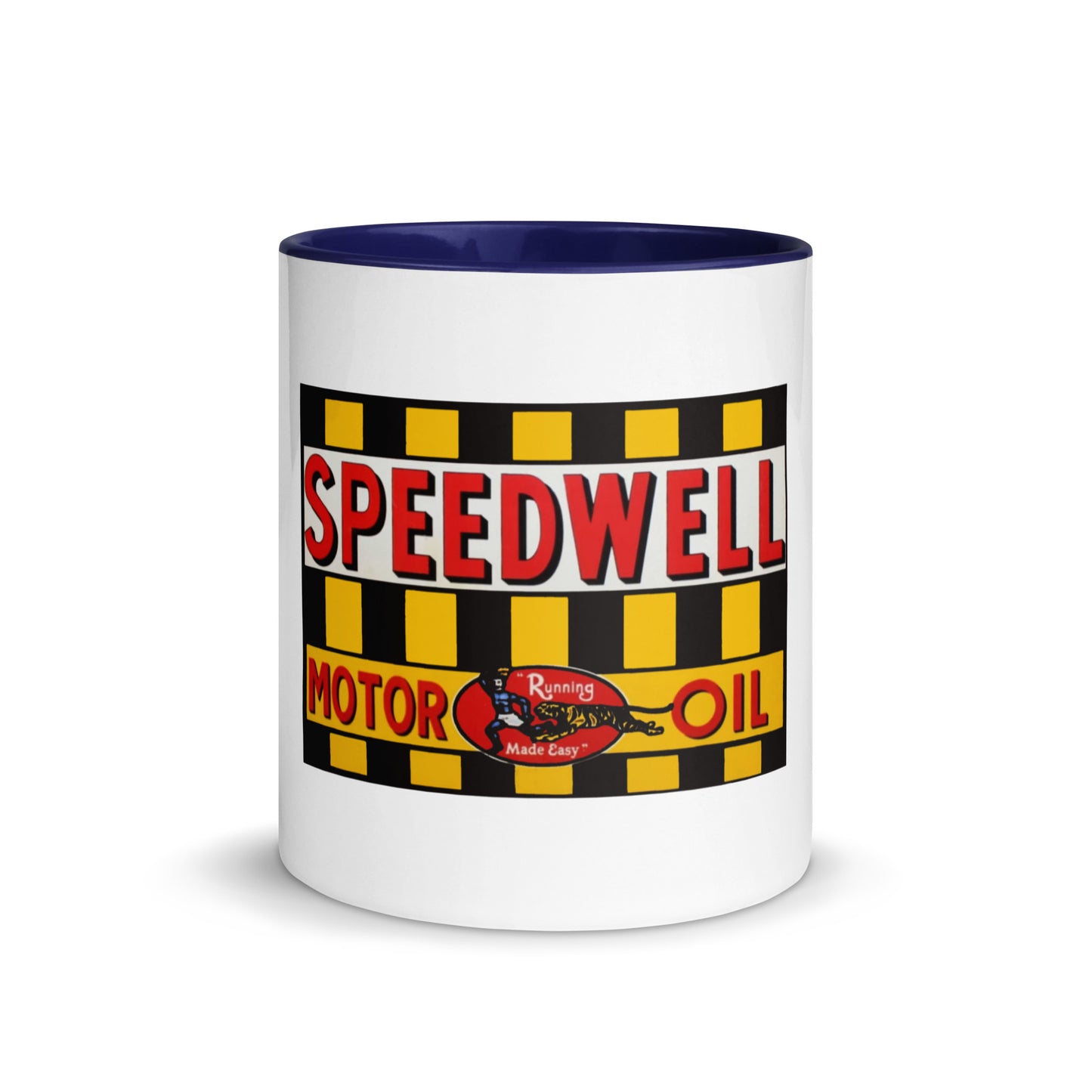 Retro Speedway Tin Syle Mug with Color Inside