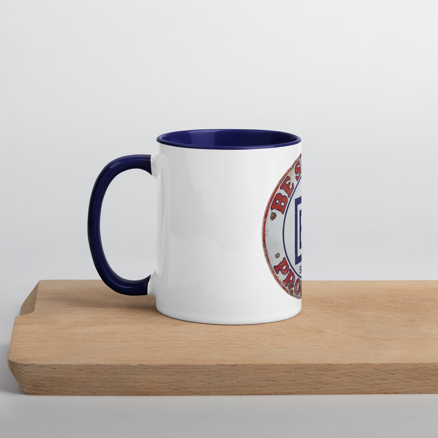 B Square Design Porcelain Mug with Color Inside