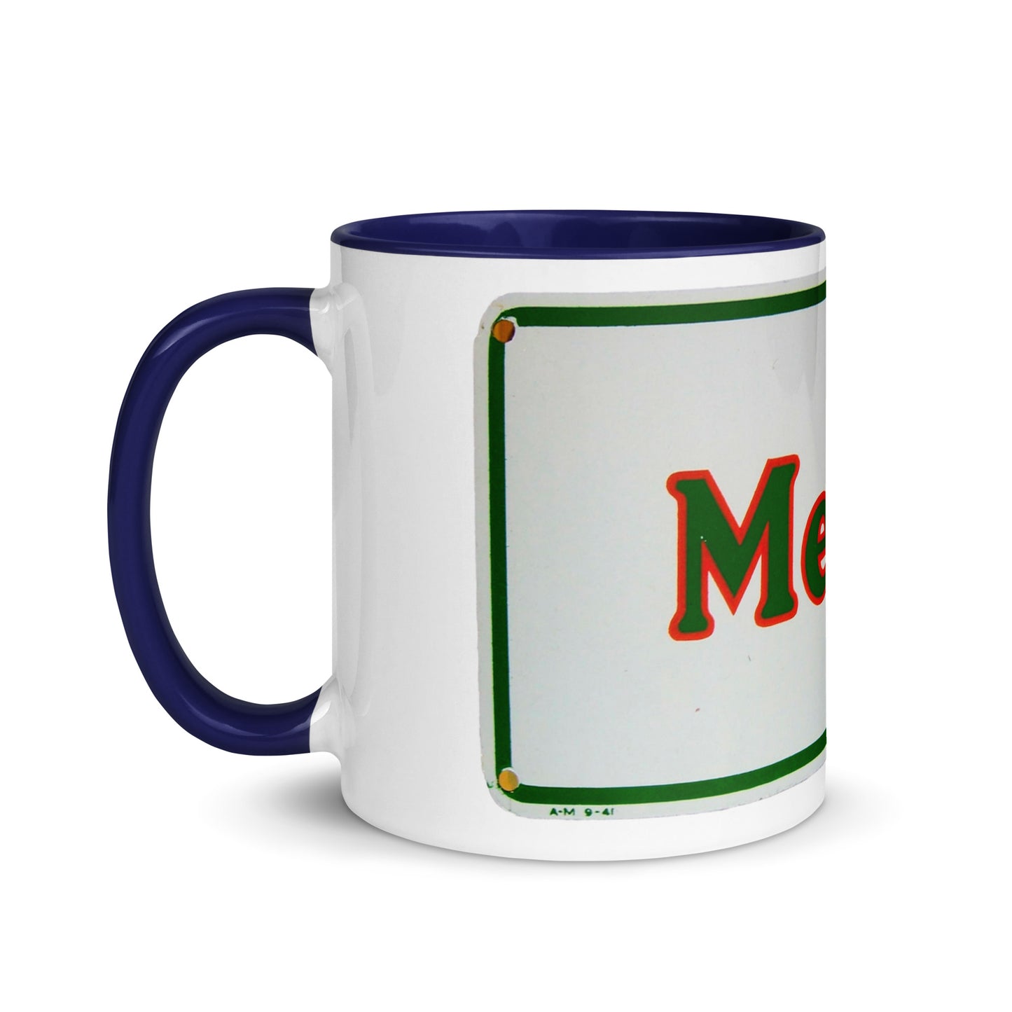 Retro Metro Tin Style Mug with Color Inside