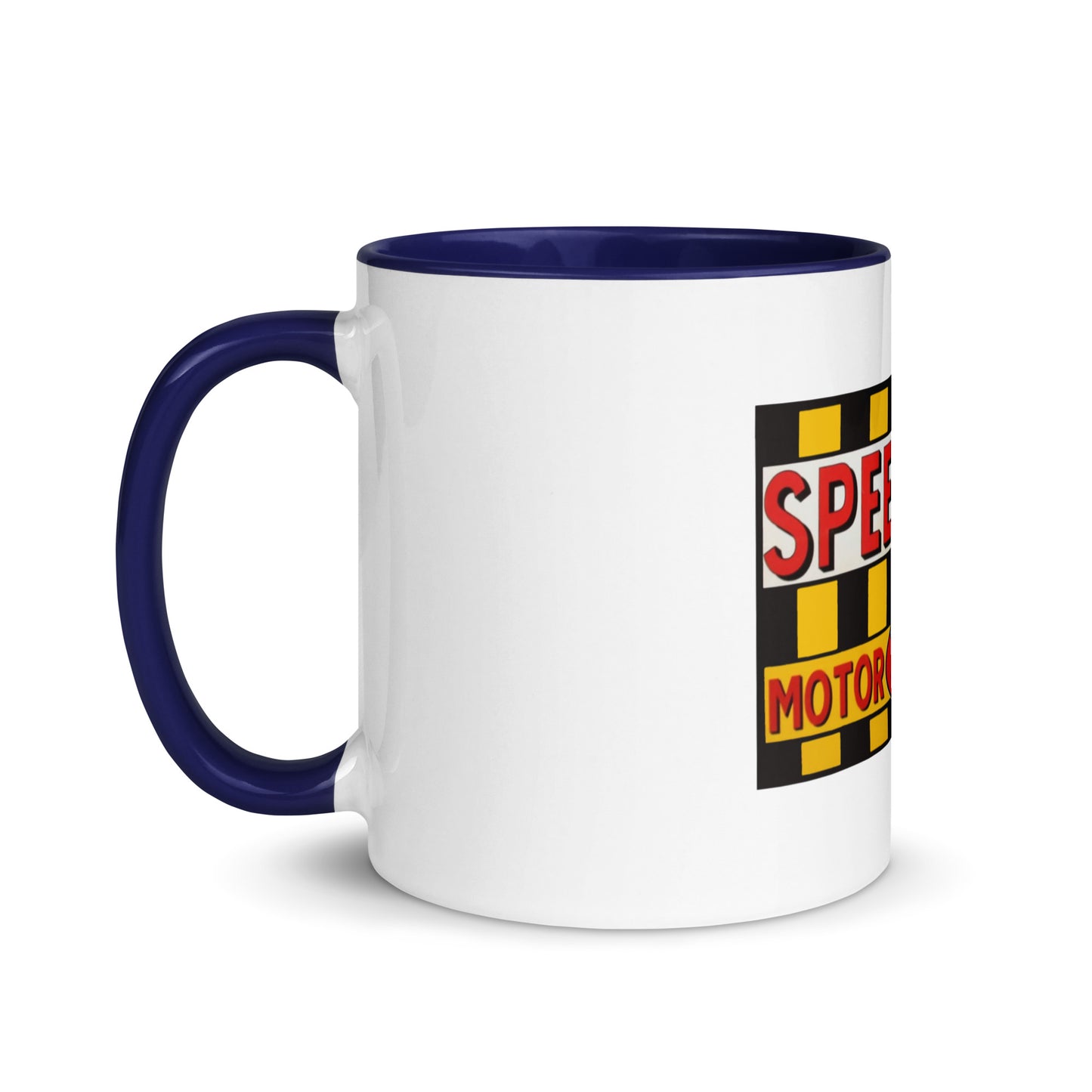 Retro Speedway Tin Syle Mug with Color Inside