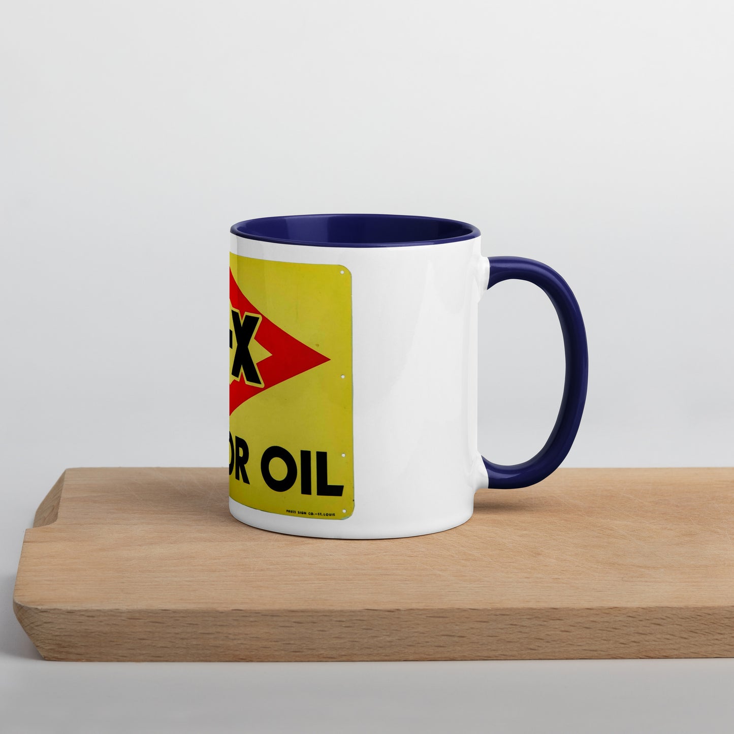 DX Oil Vintage Sign Style Mug with Color Inside