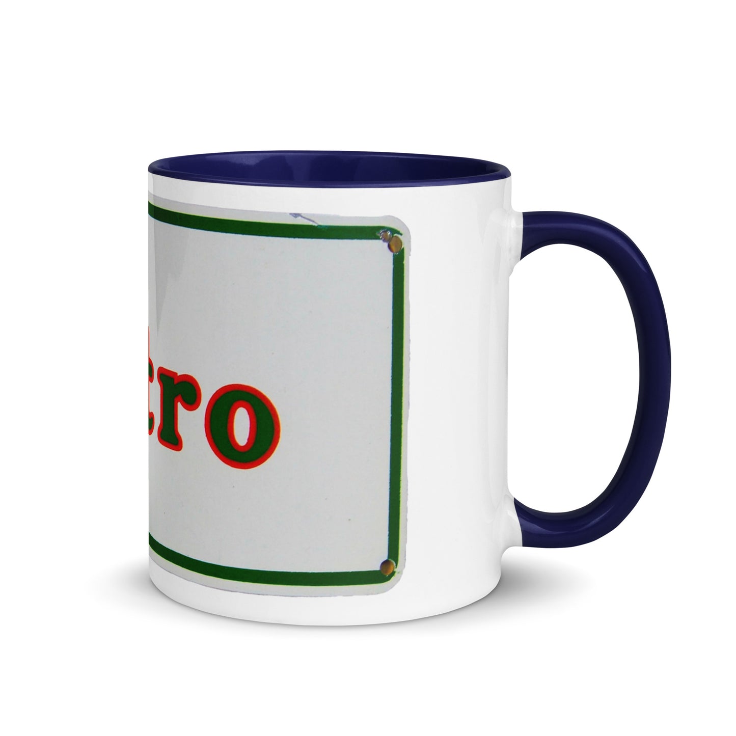 Retro Metro Tin Style Mug with Color Inside