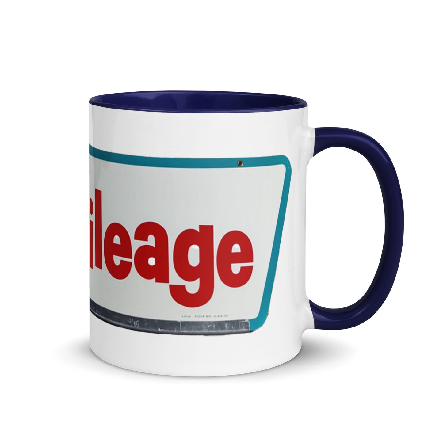 Retro Smileage Tire Sign Mug with Color Inside