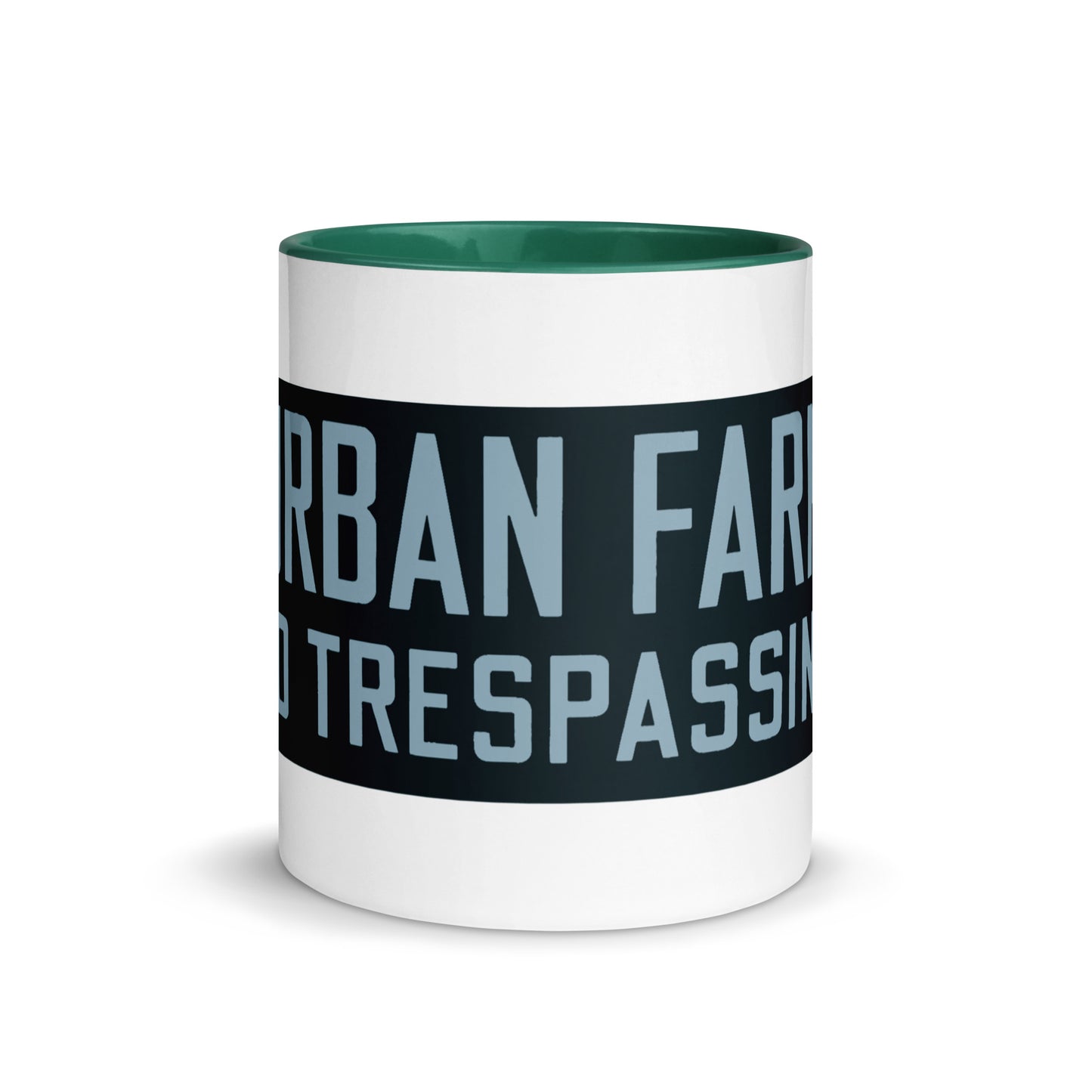 Retro Urban Farm Sign Porcelain Style Mug with Color Inside